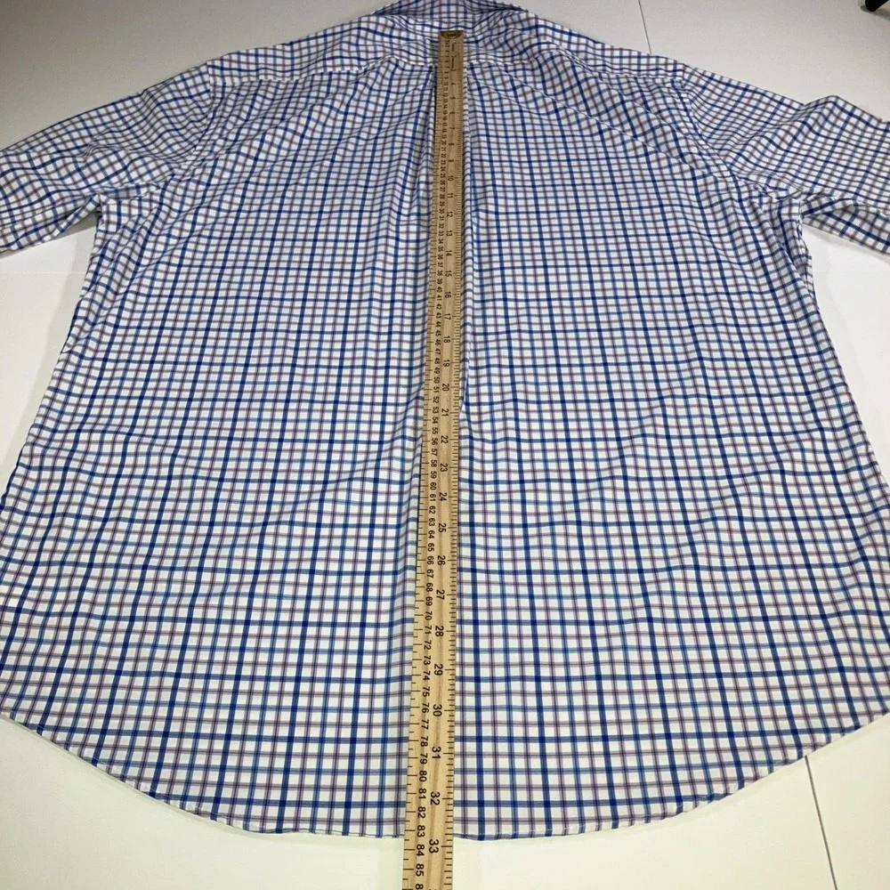 Polo Ralph Lauren Shirt Mens 2XL Slim Fit Performance Stretch Blue‎ Pink Check